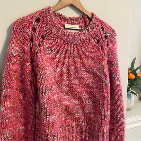 MUNTHE Pink Chunky Marled Sweater 36 Small - Picture 12 of 16